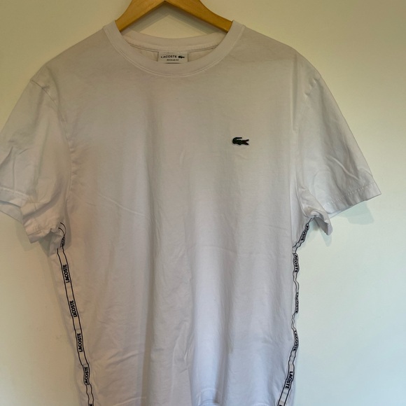 Lacoste White Short Sleeve Regular Fit Side Logo T Shirt - Picture 4 of 16